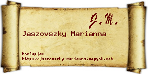 Jaszovszky Marianna névjegykártya